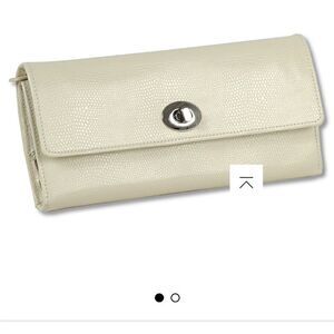 Jared WOLF London Travel Jewelry Roll Cream Leather storage box snakeskin